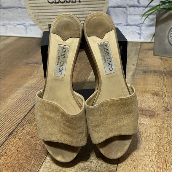 Jimmy choo suede cork wedges 39.5 - Picture 5 of 15
